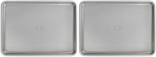 USA Pan Bakeware Nonstick Half Sheet Pan,Baking Sheet,Aluminized Steel,(Pack of 2) by USAPan