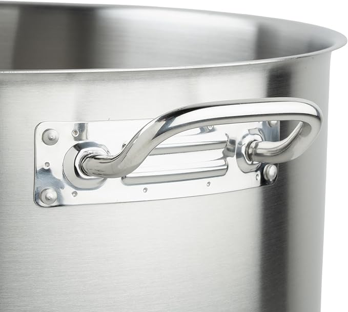 Winco Heavy-Duty Stainless Steel Stock Pot with Cover, 60 Quart - Image 4