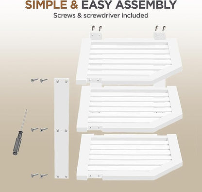 Bambüsi Plate Organizer for Cabinet - Corner Cabinet Organizer and Kitchen Cabinet Organizer Shelf, Kitchen Countertop Organizer for Plates, Dishes and Bowls, Space Saving Corner Rack, White - Image 6