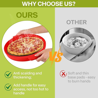Microwave Splatter Cover for Food with Anti-scald Base Plate,Large Plastic & Silicone Vented Avoid Scalding Collapsible Guard Lid,Kitchen Essential Gadgets for Meal Prep-10.7 Inch (Red) - Image 3