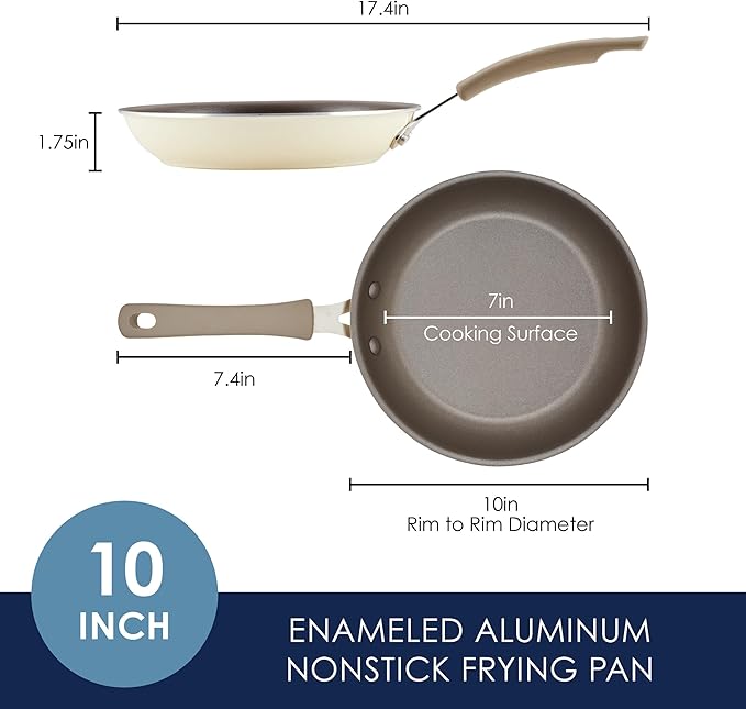 Rachael Ray Cook + Create Nonstick Frying Pan/Skillet, 10 Inch - Almond - Image 2