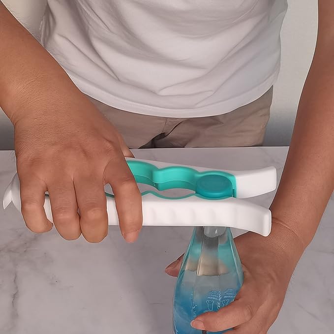 Otstar Jar Opener Bottle Opener and Can Opener for Weak hands, Seniors with Arthritis and Anyone with Low Strength, Mutil Jar Opener Get Lids Off Easily (White and Cyan) - Image 5