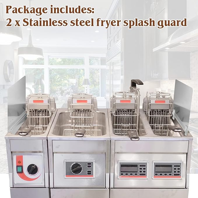 Ferraycle 2 Pack 20-1/2" W x 18" H 304 Stainless Steel Fryer Splash Guard for Stove & Kitchen, Oil Splatter Screen Protection, Heavy Duty Grease Barrier for Frying, Grilling, Easy Clean, Universal Fit - Image 4
