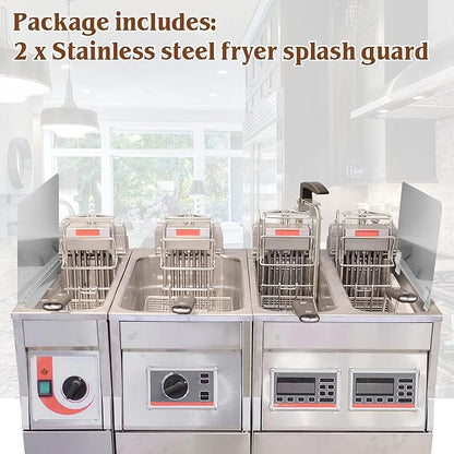 Ferraycle 2 Pack 20-1/2" W x 18" H 304 Stainless Steel Fryer Splash Guard for Stove & Kitchen, Oil Splatter Screen Protection, Heavy Duty Grease Barrier for Frying, Grilling, Easy Clean, Universal Fit - Image 4