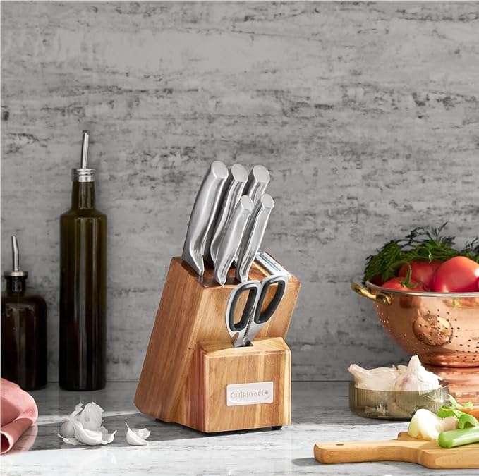 Cuisinart 7 Pc Stainless Steel Essentials Cutlery Block Set with Built in Sharpener - Image 5