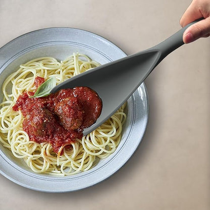 Silicone Spatula Spoon, Great for Both Cooking and Serving Durable BPA-Free Matte Black Silicone, Seamless Design, Safe for Nonstick Cooking Surfaces, 2-Pcs, Gray - Image 6