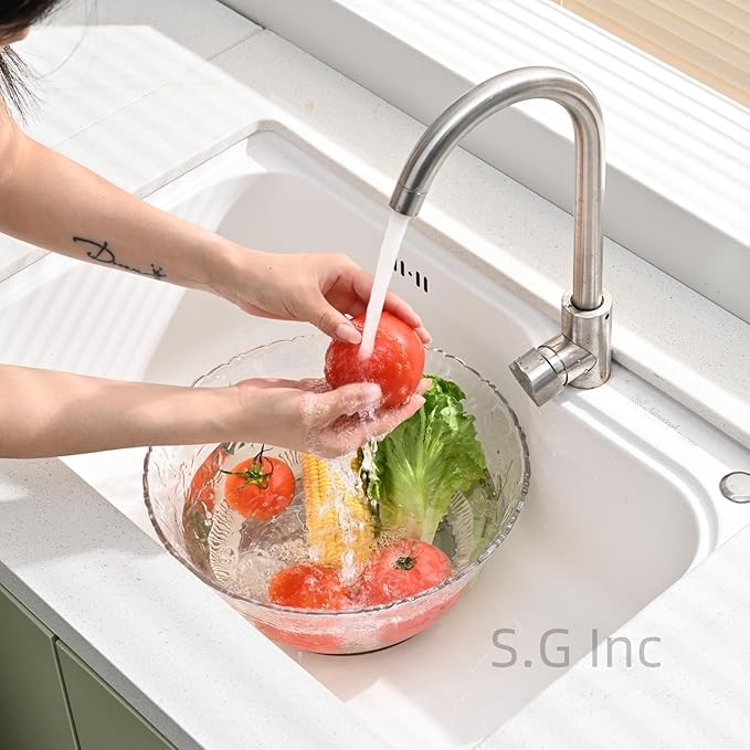 S.G Premium Quality 2 Gallon / 8 Quart Clear Plastic Punch Bowl - Embroidered Design with Elegant look Serving Bowl. (Punch Bowl Only)
