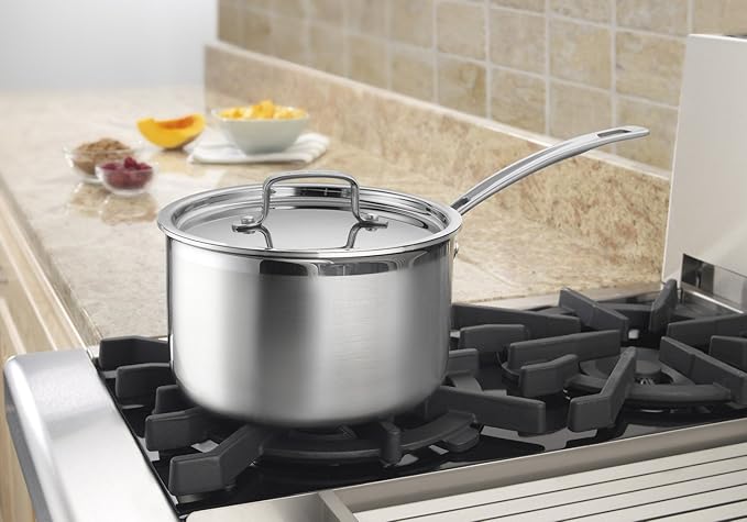 Cuisinart 4-Quart Skillet, Stainless Steel Cookware Multiclad Pro Triple Ply Saucepan w/Cover, MCP194-20N - Image 2