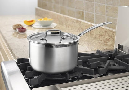 Cuisinart 4-Quart Skillet, Stainless Steel Cookware Multiclad Pro Triple Ply Saucepan w/Cover, MCP194-20N - Image 2