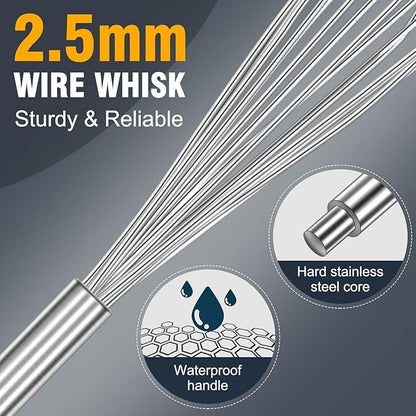 Eddeas 17in Large Whisk,Heavy Duty whisk, Stainless Steel whisk Suitable for Mixing Thick batter, Dry Ingredients and Seasonings.Accessories for professional commercial kitchens. - Image 2
