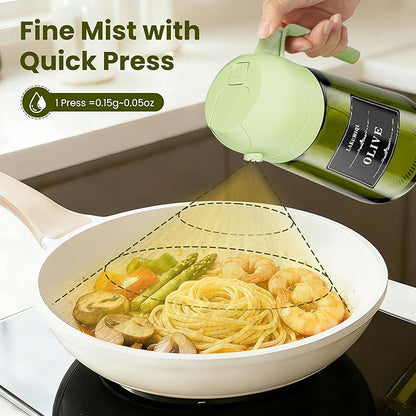 LAKUMIQI 2 in 1 Oil Sprayer for Cooking, 16oz Olive Oil Dispenser Bottle for Kitchen, Food Grade Light-Blocking Leak Proof Glass Spray Bottle for Salad, Air Fryer, BBQ - Image 8