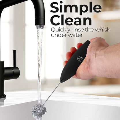 Zulay Kitchen Patented Tornado Triple Whisk Milk Frother with 4 Duracell Batteries – Handheld Foam Maker for Coffee, Lattes, Matcha & Hot Chocolate – Rich, Creamy Froth in Seconds - Executive Black - Image 9