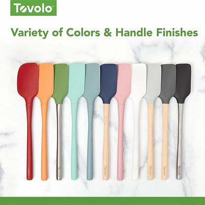 Tovolo Flex Core 5 Piece Silicone Spatula Set Heat Resistant All Silicone Utensils Include Non Stick Spatula Spoonula Jar Scraper, Dishwasher Safe BPA Free Spatulas for Baking Mixing, Charcoal Gray