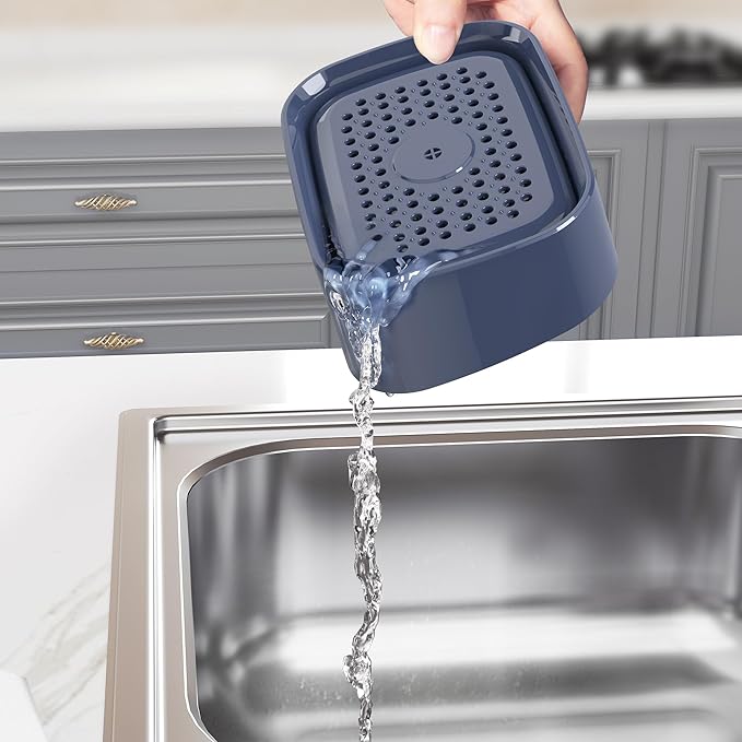 ROSEOK Dish Soap Dispenser for Kitchen,Detachable Soap Dispenser with Sponge Holder for Dish Cleaning,17 Ounces,Navy Blue,1 Pack