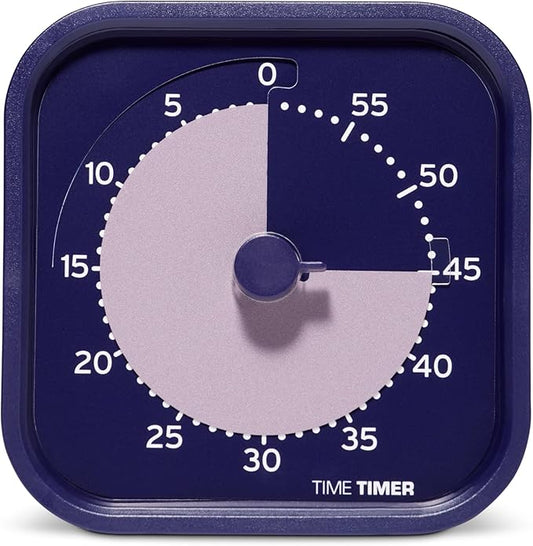 Time Timer MOD Home - Metallic Series - Individual Sized 60 Minute Visual Countdown Timer for ADHD, Adults, Students, and Pomodoro with Silent Operation (Metallic Indigo) by TimeTimer