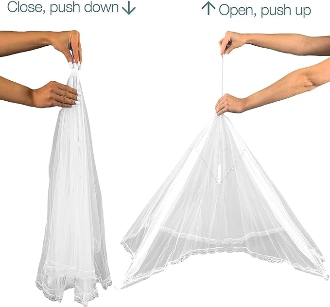 Simply Genius Pop-Up Mesh Food Covers for Outdoors - 6 Pack Extra Large 39" x 24", White, Collapsible & Reusable - Buffet Food Covers & Bug-Net Tent for Picnic, Party & Camping - Image 3