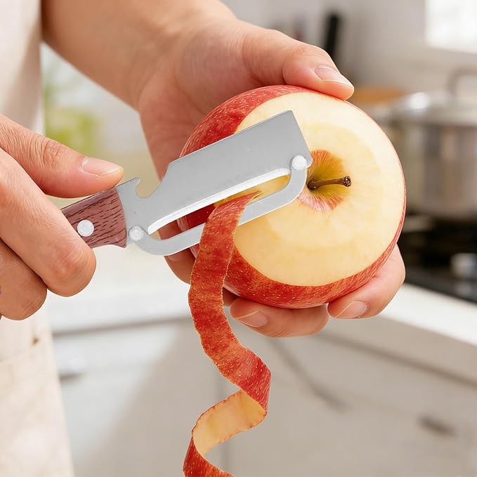 1pcs Multi-Functional Vegetable Peeler with Ergonomic Handle, Stainless Steel Thick & Thin Skin Fruit Peeler with Bottle Opener, Not for Left-Handed Users, Practical Kitchen Tool for Apple Potato - Image 5