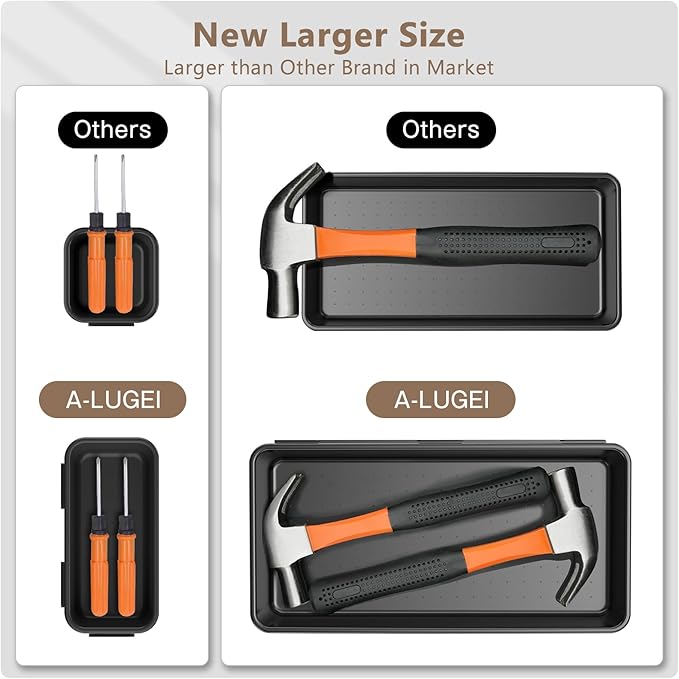 【More Larger Size】A-LUGEI【69 PCS-5 Size】 Tool Box Organizer Tray Divider Set【Black】 Desk Drawer Organizer Bin, Socket Organization and Storage Toolbox for Rolling Tool Chest Cart WorkBench Part Widget - Image 2