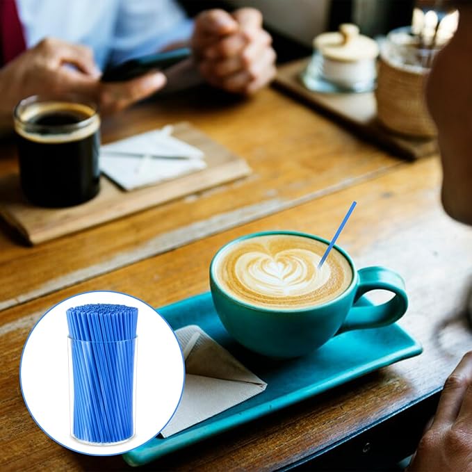 500 Pcs Royal Blue Coffee Stir Sticks Set Acrylic Coffee Stirrers Holder Dark Blue Coffee Stirrers Plastic Stir Straws for Coffee Milk Cocktail Drinks Home Kitchen Christmas Party Supplies - Image 7