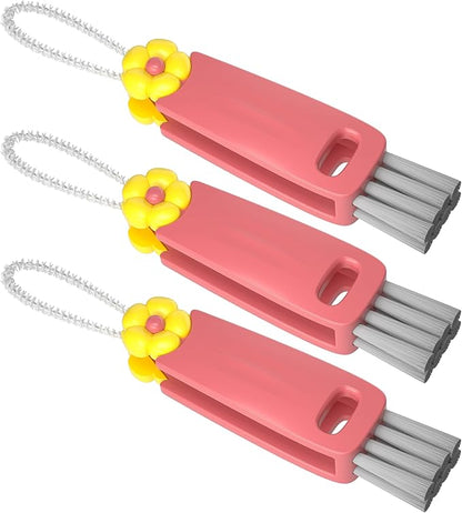 3 in 1 Cup Lid Gap Cleaning Brush Set, Multifunctional Bottle Clean-ing Brush, Cup Lid Gap Cleaner, Home Kitchen Crevice Cleaning Brush Tools (Red) by Nodirz