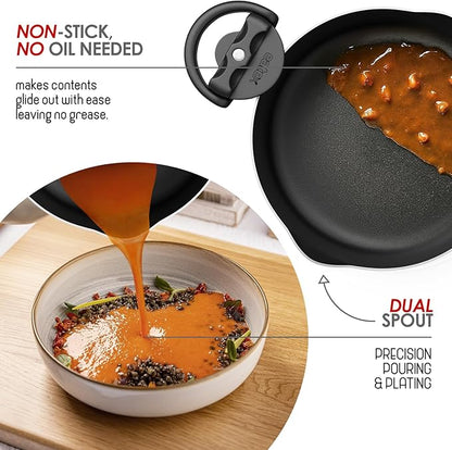 EATEX Pasta Pot with Strainer Lid - 5 Quart Multipurpose Stock Simmer Spaghetti with Strainer - Twist & Lock Handles, Nonstick Ceramic Stainless Steel Tempered Glass Black