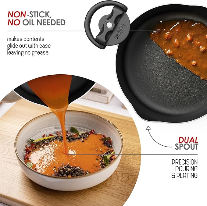 EATEX Pasta Pot with Strainer Lid - 5 Quart Multipurpose Stock Pot, Simmer Spaghetti Pot with Pasta Strainer Lid - Twist & Lock Handles, Nonstick Ceramic Stainless Steel Pot, Tempered Glass Lid Black - Image 7