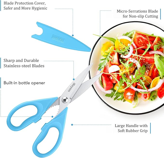 Gifts for Dad from Daughter Son, BEST DAD Tool Shears, iBayam Kitchen Scissors All Purpose Heavy Duty Meat Scissors Poultry Shears, Dishwasher Safe Stainless Steel Utility Scissor - Image 2