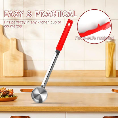 2 Ounce Solid Stainless Steel Portion Control Ladle Spoon -Pizza Sauce Serving Spoons Portion Ladle for Sauces, Perfect for Weight Watchers, Buffets, Parties