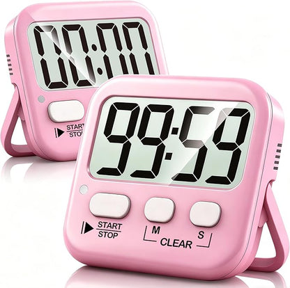 Antonki 2 Pack Digital Timer for Kids, Magnetic Countdown Kitchen Timers for Cooking, Egg, Classroom, Teacher, Exercise, Study, Oven - Battery Included by Antonki