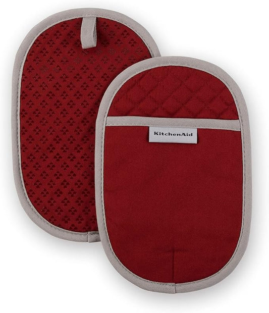 KitchenAid Asteroid Pot Holder 2-Pack Set, Smoked Paprika Red, 6.5"x10" by KitchenAid
