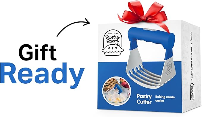 Pastry Cutter Tool - Heavy Duty Stainless Steel Pastry Blender, Comfortable Handle, Dishwasher Safe, Perfect Flaky Pie Crust & Biscuits - Blue