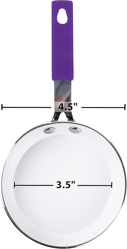 Good Living 3.5" Fast-Heating Aluminum Single-Egg Pan, Colors Vary, 1-Pack, Non-Stick Ceramic, Aluminum Frying Pan, Great For Pancakes, French Toast, Eggs, Omlets, And Much More