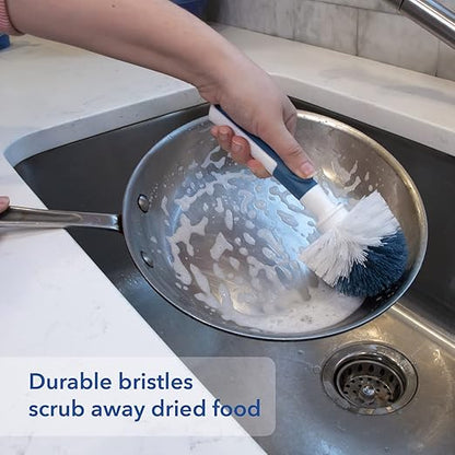 Unger Sink and Dish Scrub Brush, Kitchen Washing Scrubber for Hard-to-Reach Corners, Small Cleaning Supplies, Non-Scratch Bristles, Glassware, Pots, Pans, Tumblers, Drains, and Disposals - Image 6