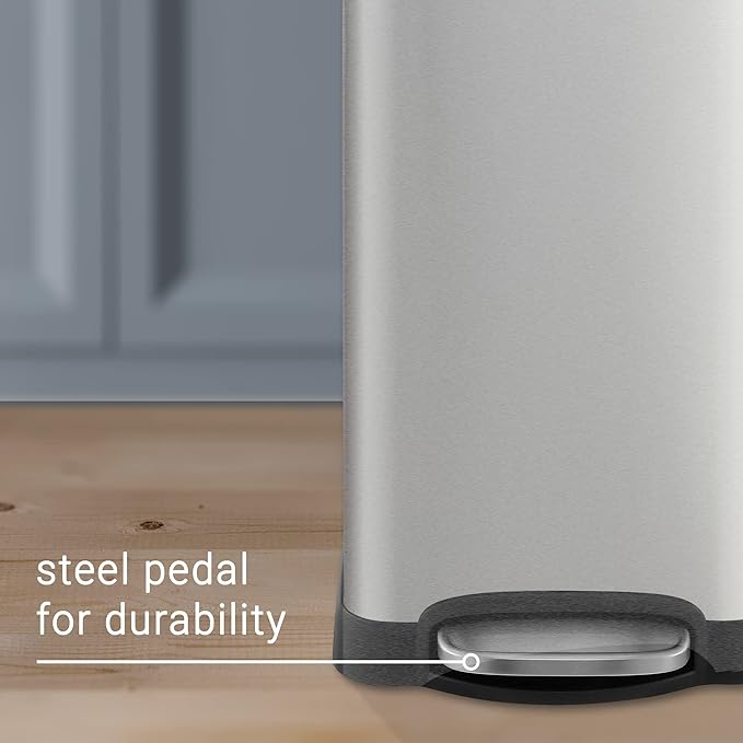 happimess HPM1007D Betty Retro 8-Gallon Step-Open Trash Can with Soft-Close Lid, Fingerprint Resistant, Modern, Minimalistic for Home, Kitchen, Laundry Room, Office, Bedroom, Bathroom, Chrome - Image 7