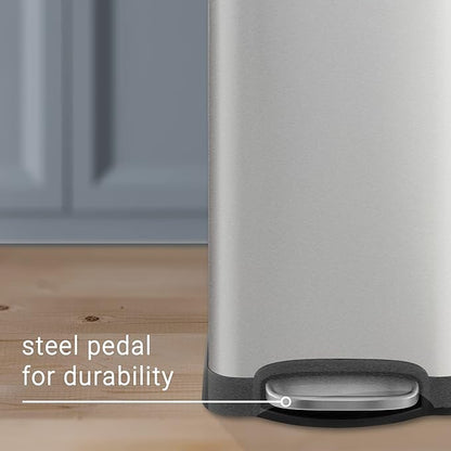 happimess HPM1007D Betty Retro 8-Gallon Step-Open Trash Can with Soft-Close Lid, Fingerprint Resistant, Modern, Minimalistic for Home, Kitchen, Laundry Room, Office, Bedroom, Bathroom, Chrome - Image 7