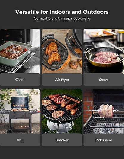 GoveeLife Smart Wireless Meat Thermometer 2 Probes with Stable Bluetooth WiFi Transmission, Digital Oven Thermometer with Accuracy±1.8℉, IP68, Charge Magnetic Base, Alarm, for BBQ, Grill, Smoker