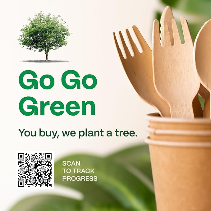 100% Compostable Cutlery Set - 300 Pieces Wooden Compostable Utensils [120 Forks, 90 Knives, 90 Spoons] - Disposable Wooden Cutlery, Eco Friendly Forks And Spoons Disposable Cutlery Set Party Utensils - Image 3