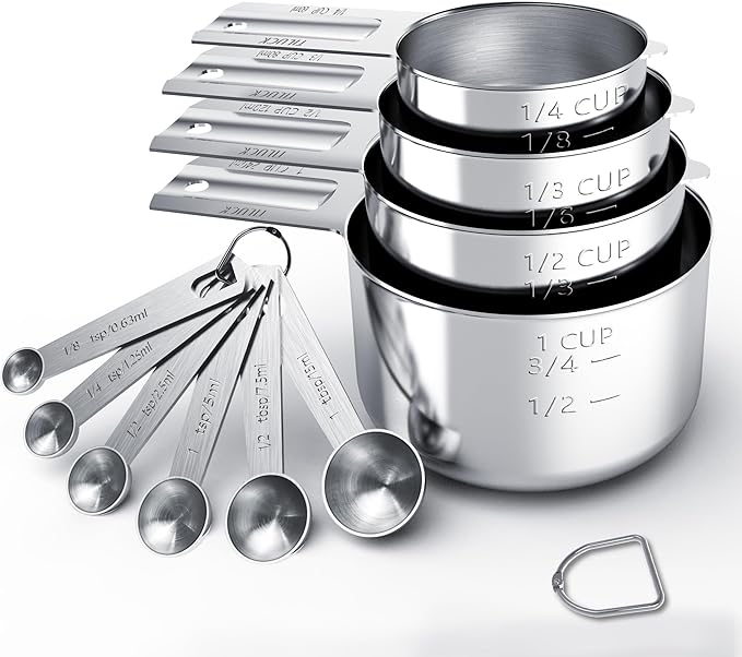 TILUCK Stainless Steel Measuring Cups & Spoons Set, Cups and Spoons,Kitchen Gadgets for Cooking & Baking (10) by TILUCKBringsGoodLuck