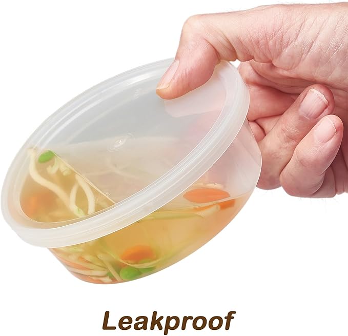DuraHome - Deli Containers with Lids 8 oz. Leakproof - 40 Pack Plastic Microwavable Clear Food Storage Container/Slime Premium Heavy-Duty Quality, Freezer & Dishwasher Safe - Image 3