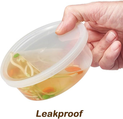 DuraHome - Deli Containers with Lids 8 oz. Leakproof - 40 Pack Plastic Microwavable Clear Food Storage Container/Slime Premium Heavy-Duty Quality, Freezer & Dishwasher Safe - Image 3