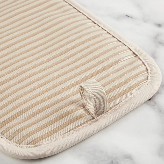 KITCHENAID Quilted Cotton Terry Cloth Oven Mitt, Pot Holder, Kitchen Towel 4-Pack Set, Heat Resistant, Silicone Grip, 16"x26", 7"x13" & 7"x10", Milkshake - Image 6