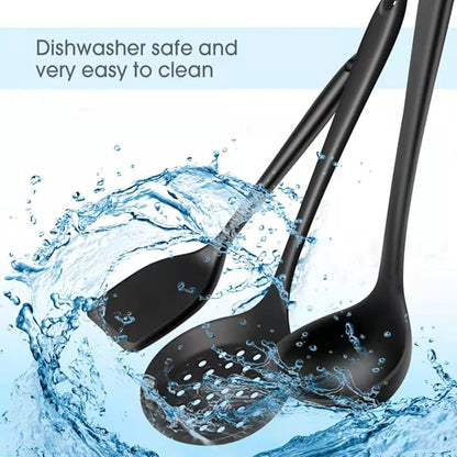 12" Silicone Ladle Spoon Set of 2, Long handle soup spoons Seamless & Nonstick, Heat resistant 600 °F Kitchen Soup Ladles for Cooking. - Image 5