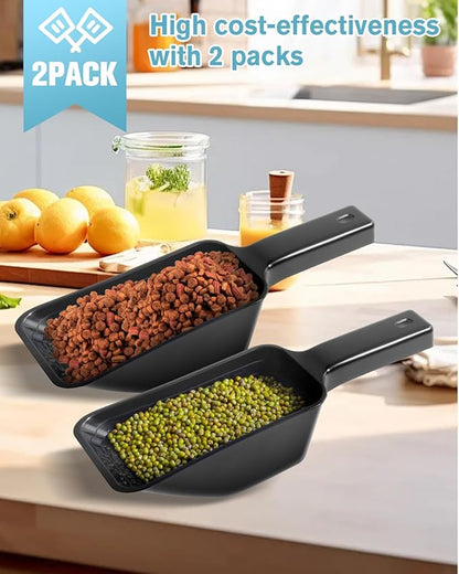 2 Cup Dog Food Scoop(2 Pack), Plastic Pet Food Scoop with Measuring Lines for Accurate Pet Food Portions,Dishwasher Safe (Black) - Image 4