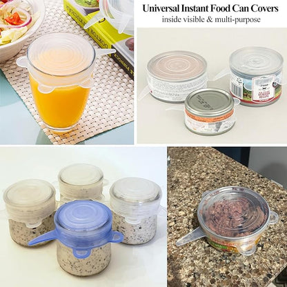 Silicone Can Lids (10 Pack, All 2.6'' Diameter), Reusable Silicone Stretch Lids for Pet Food Cans, BPA-free Seal Can Covers for Yogurt Jars Soda Regular Mason Jars Canned Pet Foods