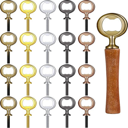Patelai 20 Pieces Metal Bottle Opener Kit Blank Stainless Steel Bottle Opener Inserts Hardware for Wedding Wine Party DIY Project Craft Wood Turning by Patelai
