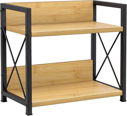 Giikin Countertop Shelf Organizer, 2 Tier Kitchen Spice Rack Organizer for Countertop, Wood Coffee Counter Shelf Organizer for Home (Bamboo, S) by Giikin