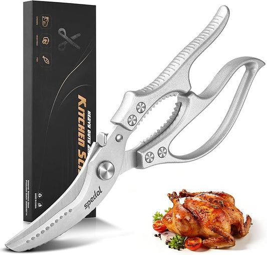 Kitchen Scissors Food Cutting: Heavy Duty Poultry Meat Shears - Stainless Steel All Purpose for Home Cooking & Restaurant