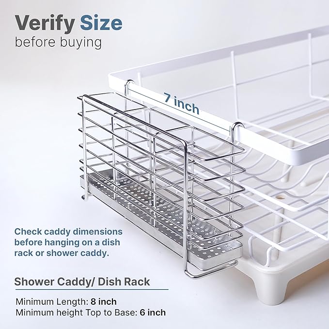 KESOL 304 Stainless Steel Utensil Drying Rack with Hooks & 3 Divided Compartments, Silverware Drying Basket, Spoon and Fork Organizer, Rustproof Kitchen Drainage Basket Accessories, Silver, 2x8.7x5 - Image 5