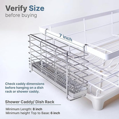 KESOL 304 Stainless Steel Utensil Drying Rack with Hooks & 3 Divided Compartments, Silverware Drying Basket, Spoon and Fork Organizer, Rustproof Kitchen Drainage Basket Accessories, Silver, 2x8.7x5 - Image 5