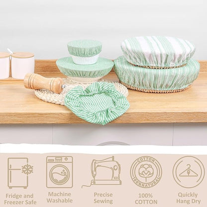Reusable Bowl Covers, 5 Size Stretch Cloth Bowl Covers for Bread Proofing, cloth Fabric bowl Cover for Food Fruits Leftover (Q)